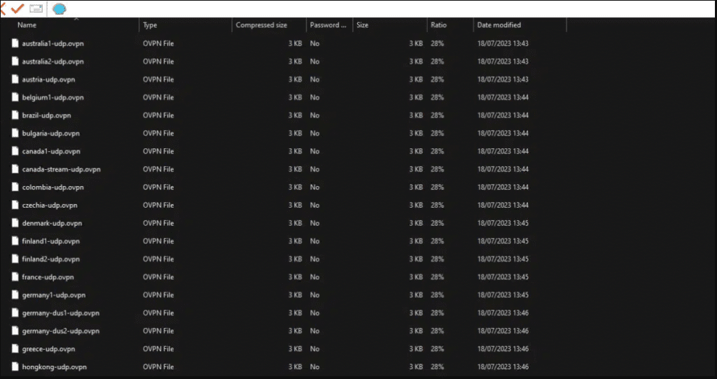 unzip open vpn