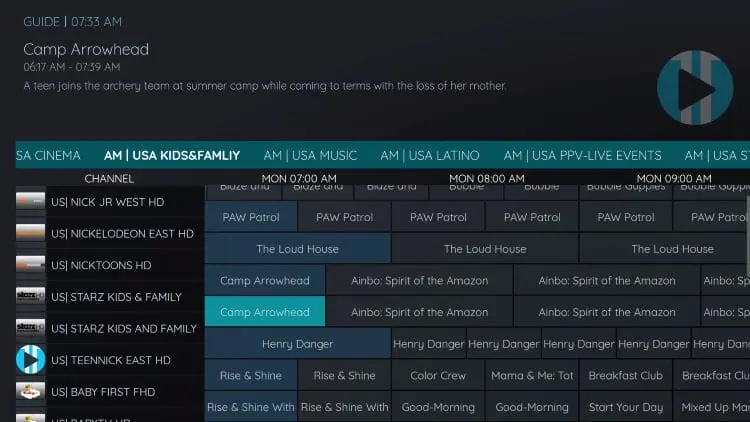 Xciptv player
